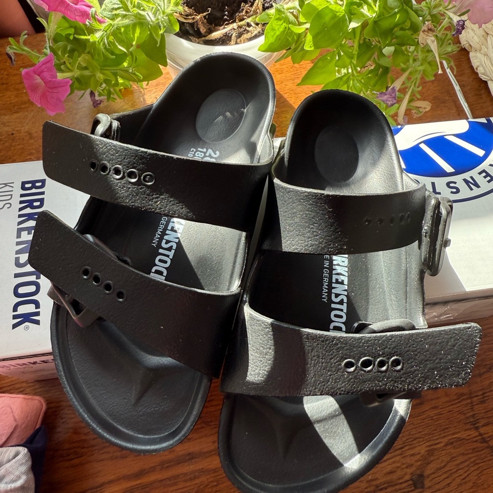 Birkenstock Kids Black Double-Strap Sandals